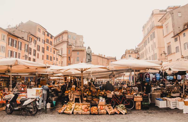 Rome Attractions – Market on Campo de Fiori