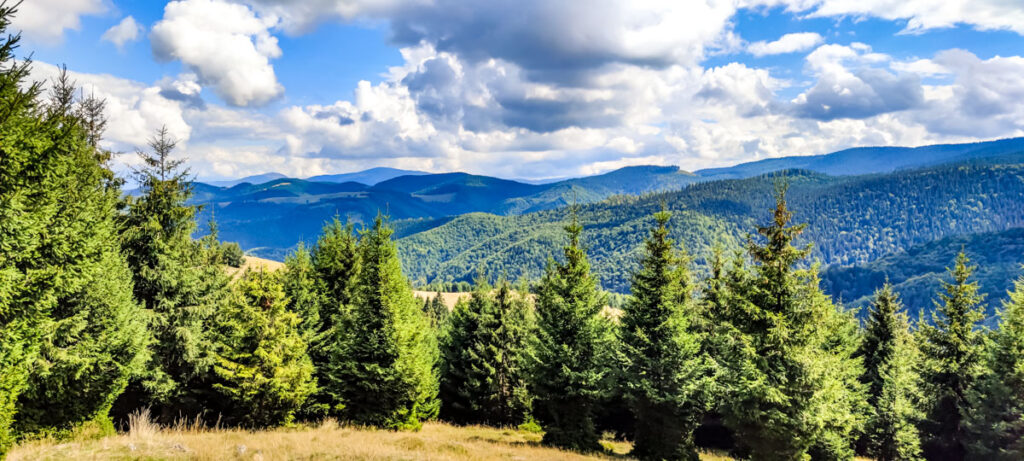 Wunderschöne Aussicht über die Karpaten in Rumänine
