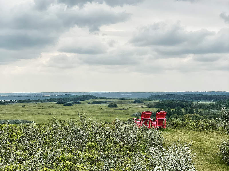 Ausblick auf die Flusslandschaft, Batoche, Saskatchewan
