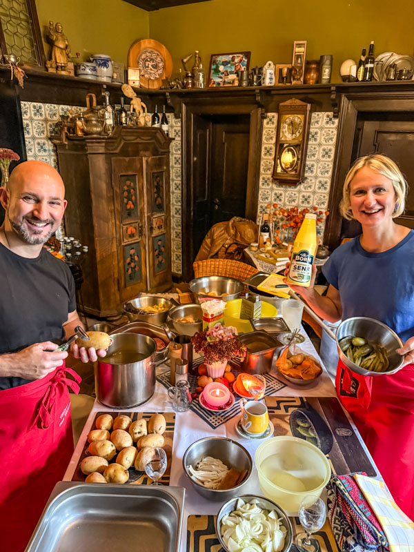 Bereit, um die Meininger Hütes und Rouladen zuzubereiten