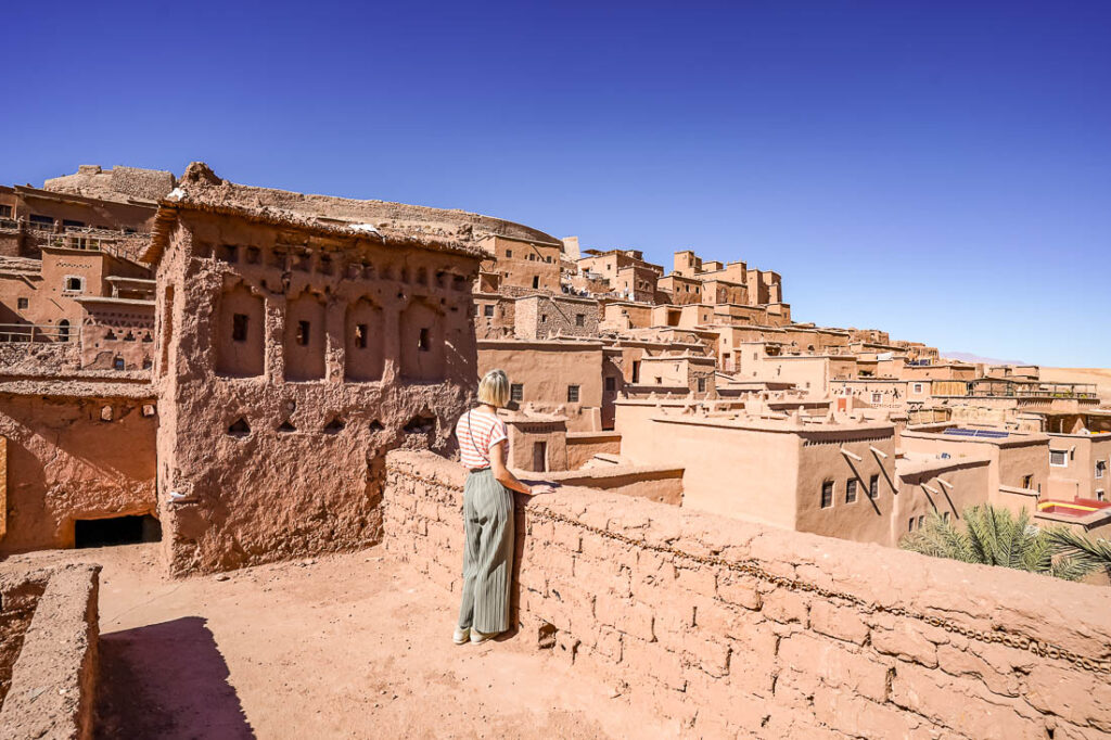 Blick von der Dachterrasse einer der Häuser in Aït-Ben-Haddou
